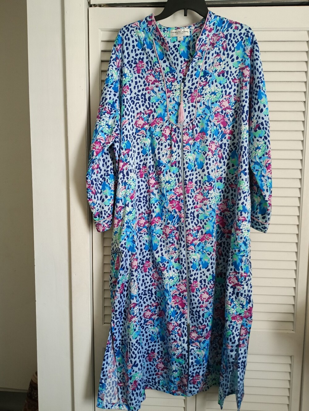 Women's Miss Elaine Floral Print Zip-Front Robe/Nightgown (2X) - Picture 15 of 15